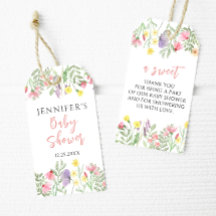 Um obrigado de chá de fraldas rústico de flor silv