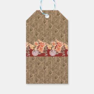 Etiqueta Para Presente Um padrão floral vintage com um intricado desi cas