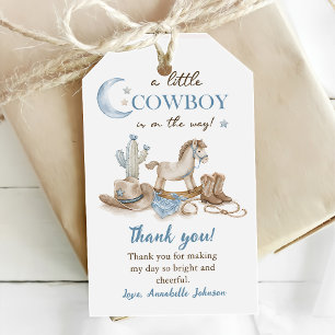 Etiqueta Para Presente Um Pequeno Chá de Bebê Cowboy Menino