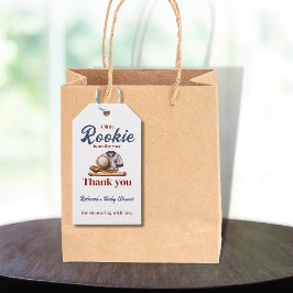 Etiqueta Para Presente Um Pequeno Chá de fraldas Azul Baseball