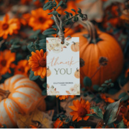 Etiqueta Para Presente Um Pequeno Chá de fraldas De Abóbora