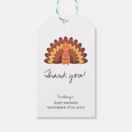 Etiqueta Para Presente Um Pequeno Chá de fraldas de Ação de Graças na Tur