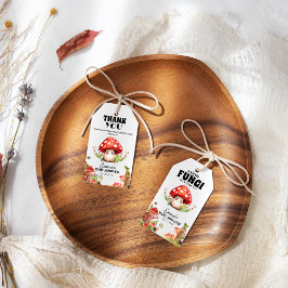 Etiqueta Para Presente Um pequeno Chá de fraldas de marisca de fungo