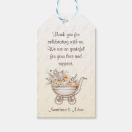 Etiqueta Para Presente Um Pequeno Chá de fraldas Pumpkin Boho