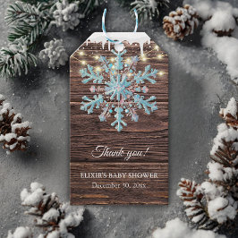 Etiqueta Para Presente Um pequeno Chá de fraldas Russo de inverno com Flo