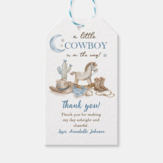 Etiqueta Para Presente Um Pequeno Chuveiro de Bebê Cowboy Menino