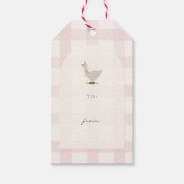 Etiqueta Para Presente Um Pequeno Ganso Rosa