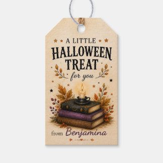 Etiqueta Para Presente Um Pequeno Tratamento de Halloween Livros Antigos