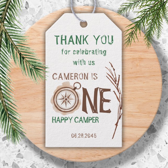 Etiqueta Para Presente Um primeiro aniversario Feliz Da Floresta (Criador carregado)