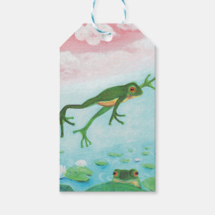 Etiqueta Para Presente Um Sapo Passa Para A Ilustração Do Pond