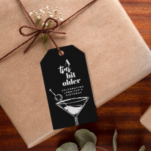 Etiqueta Para Presente Um Tini Bit Antigo Martini Festa de aniversário Pr