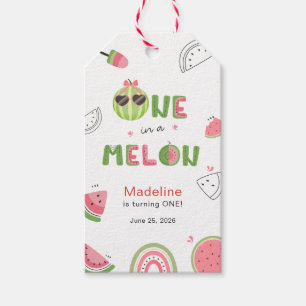 Etiqueta Para Presente Uma em um Melão Menina de Melancia Primeiro Aniver
