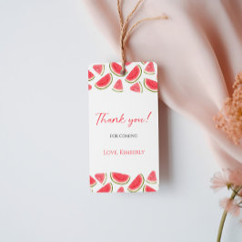 Etiqueta Para Presente Uma Em Uma Marca De Aniversário De Melão, Melancia