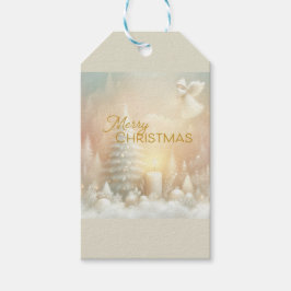 Etiqueta Para Presente Uma Fantasia de Anjo de Natal em Paisagem Nevada