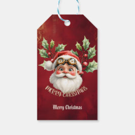 Etiqueta Para Presente Uma galinha-branca Santa Claus