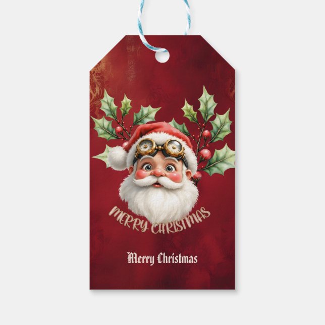 Etiqueta Para Presente Uma galinha-branca Santa Claus (Verso)