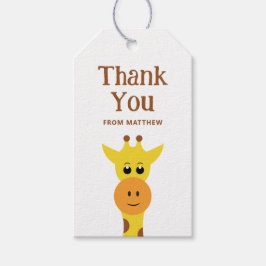 Etiqueta Para Presente Uma girafa bonita. Obrigado de aniversário do Safa