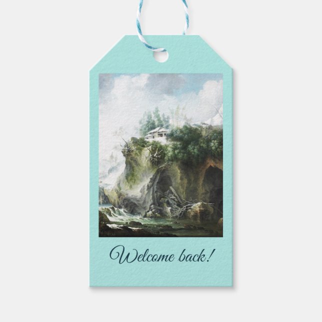 Etiqueta Para Presente Uma paisagem fluvial no inverno, Francesco Foschi (Frente)