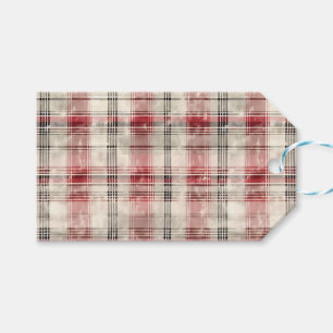 Etiqueta Para Presente Uma Série de Design Floral de Tartan Natal #15