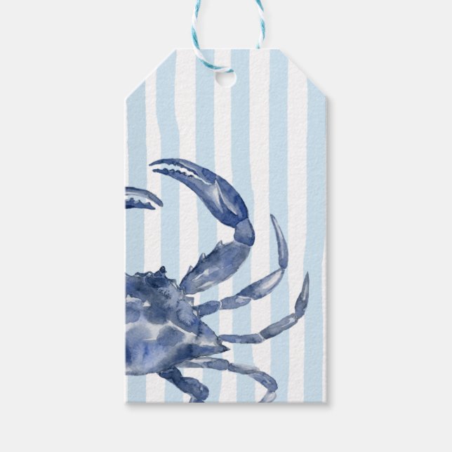 Etiqueta Para Presente Uma Shellabration | Tema de Caranguejo Azul Limpo (Frente)