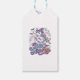 Etiqueta Para Presente Unicorn Boo-nicorn Vetor Premium de Design de Veto