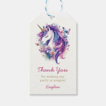 Unicorn Obrigado Tag, Unicorn Aniversário Tag