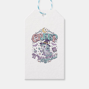 Etiqueta Para Presente Unicorn rasteja camiseta mágica de estilo retrô De
