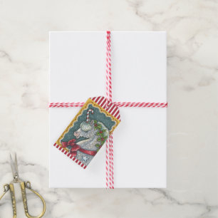 ETIQUETA PARA PRESENTE UNICÓRNIO DO NATAL DO BASTÃO DE DOCES, TAG DO