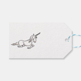 Etiqueta Para Presente unicórnio medieval e etiqueta de presente milagre