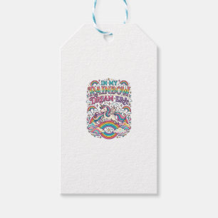 Etiqueta Para Presente Unicórnio Na Minha Era De Roupas Coloridas Do Sonh