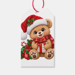 Etiqueta Para Presente Ursa de Natal Fofa