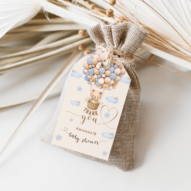 Etiqueta Para Presente Ursa Escassamente Espera Chuveiro Menino Obrigado (Criador carregado)