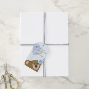 Etiqueta Para Presente Ursinho Azul Que Podemos Brindar Chá de fraldas De