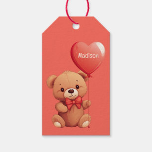 Etiqueta Para Presente Ursinho de Amor de Nome Personalizado