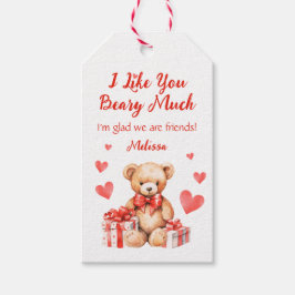 Etiqueta Para Presente Ursinho de Namorados com sala de aula de corações 