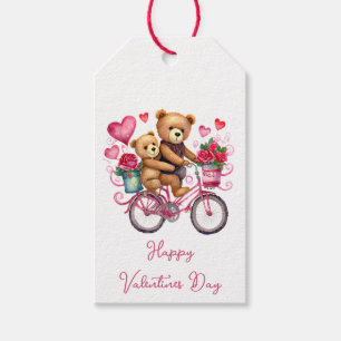 Etiqueta Para Presente ursinhos de valentim de bicicleta