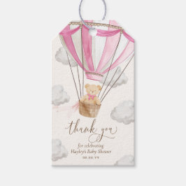 Etiqueta Para Presente Urso Aguarda de Urso de Pelúcia Rosa Obrigado Baby