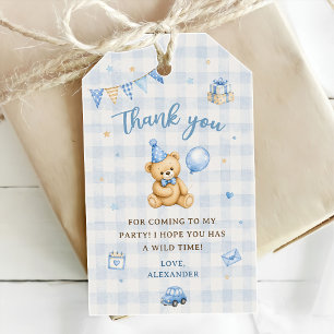 Etiqueta Para Presente Urso de 1º Aniversário Beary Balão Azul
