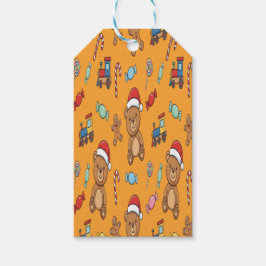Etiqueta Para Presente Urso de Natal Fofo e Trem de Brinquedo