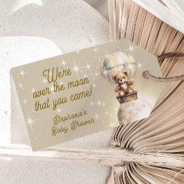 Etiqueta Para Presente Urso de pelúcia Acima da Lua Chá de Bebê Celestial