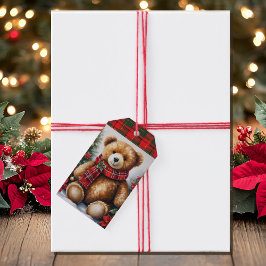 Etiqueta Para Presente Urso de Pelúcia Adicionar Nomes Natal