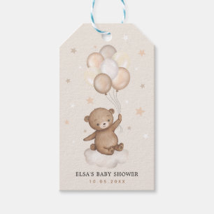 Etiqueta Para Presente Urso de pelúcia e Balões de Pastel Moles Anivers