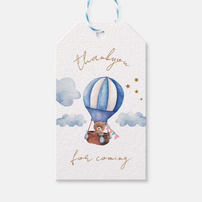 Etiqueta Para Presente Urso de Pelúcia Obrigado por Vir (Frente)