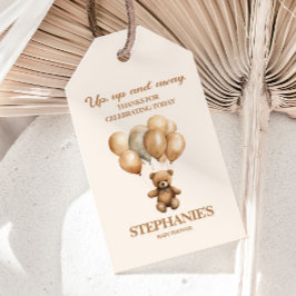 Etiqueta Para Presente Urso de Pelúcia Vintage Para o Alto, Para o Alto e