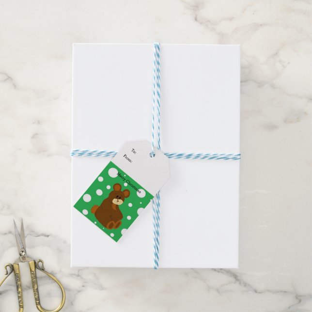 Etiqueta Para Presente Urso de Teddy (Com cordão)