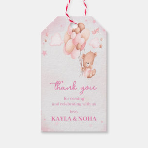 Etiqueta Para Presente Urso de Teddy Bonito com balão