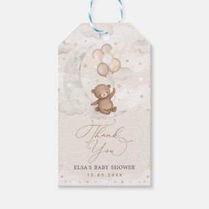 Etiqueta Para Presente Urso de Teddy com Balões na Lua Crescente