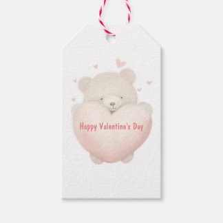 Etiqueta Para Presente Urso de Teddy Cute de Aquarela - Feliz dia de os n