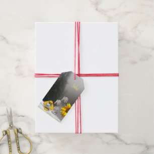 Etiqueta Para Presente Urso Polar Floral de Dicas de Girassol
