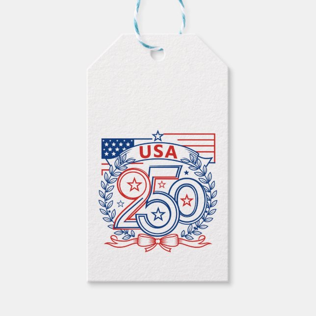 Etiqueta Para Presente USA 250 Patriotic Anniversary Emblem Design (Frente)